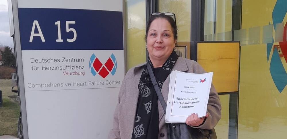 Schwester Mandy am Deutschen Zentrum für Herrzinsuffizienz, Uni Würzburg