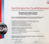Zertifikat Kardiologische Qualitätspraxis